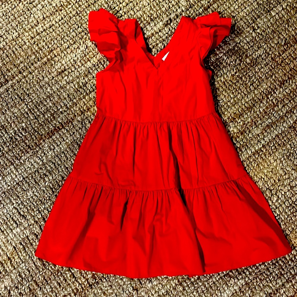 Red Tiered Cotton Dress